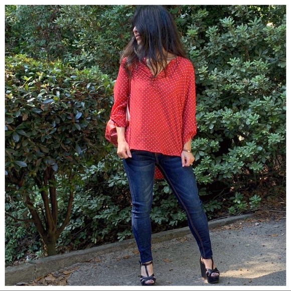 ✨LAST ONE✨Red polka dot tunic top - Picture 6 of 8